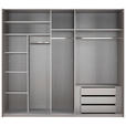 SCHWEBETÜRENSCHRANK 250/216/65 cm 3-türig Weiß, Weiß Hochglanz  - Weiß Hochglanz/Weiß, MODERN, Holzwerkstoff/Metall (250/216/65cm) - Hom`in