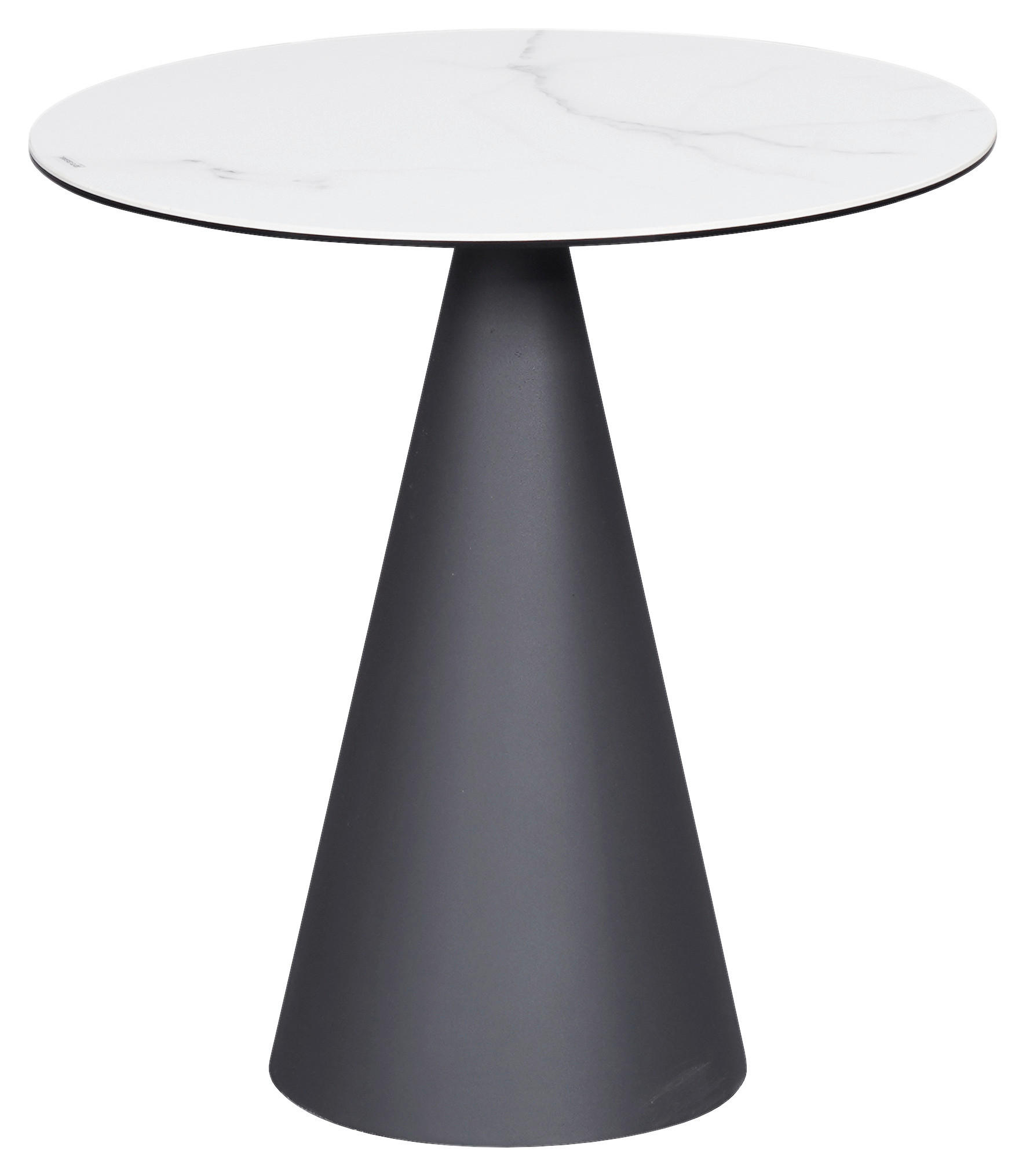 BEISTELLTISCH 48,5/48,5/50 cm Anthrazit, Weiß rund  - Anthrazit/Weiß, Design, Glas/Keramik (48,5/48,5/50cm) - Dieter Knoll