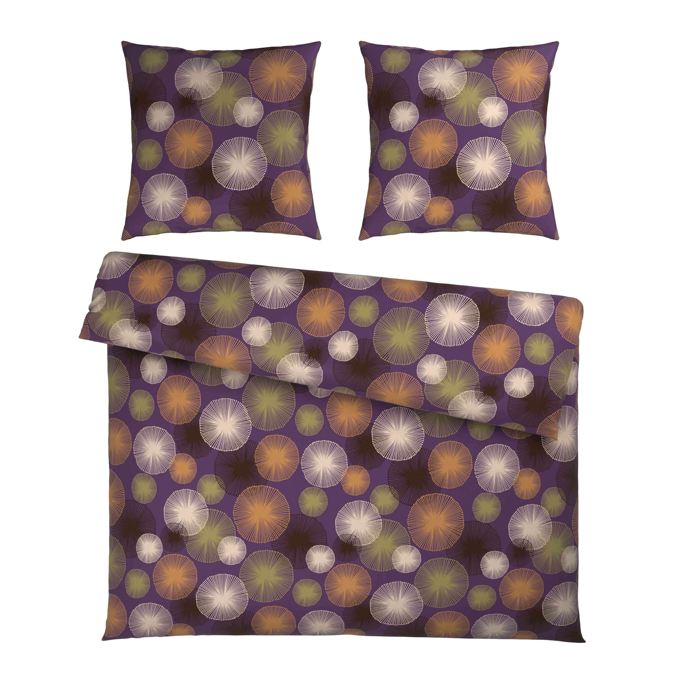 BETTWÄSCHE Satin 200/200 cm  - Beige/Violett, Textil (200/200cm) - Esposa