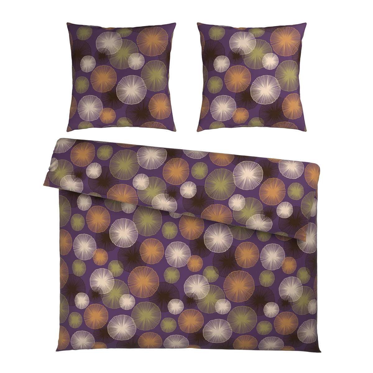 BETTWÄSCHE Satin 200/200 cm  - Beige/Violett, Textil (200/200cm) - Esposa