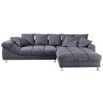 ECKSOFA Dunkelgrau Webstoff  - Dunkelgrau, Design, Textil/Metall (332/227cm) - Carryhome