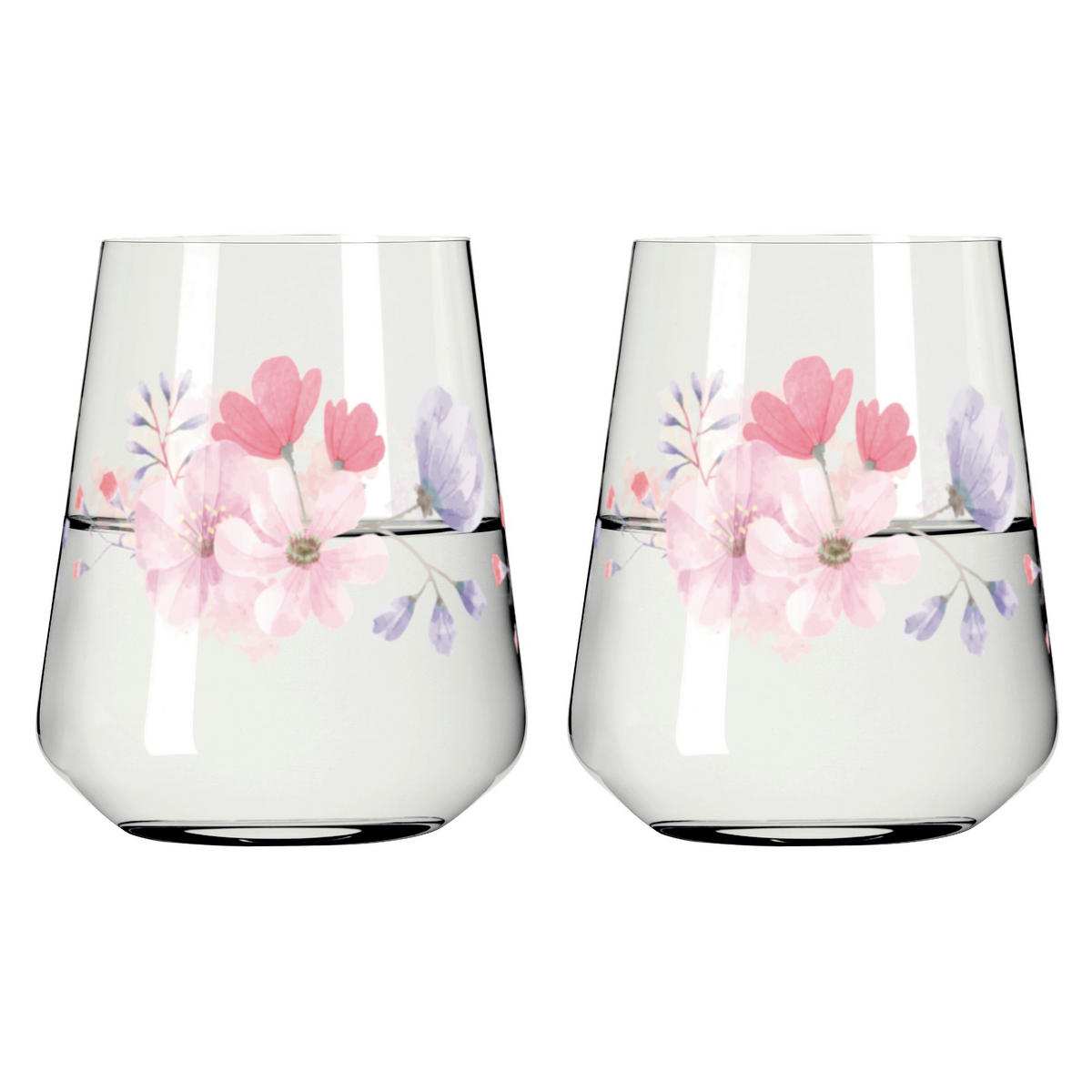 GLÄSERSET Sommersonett  2-teilig  - Pink/Transparent, Design, Glas (9.2/11.0cm) - Ritzenhoff