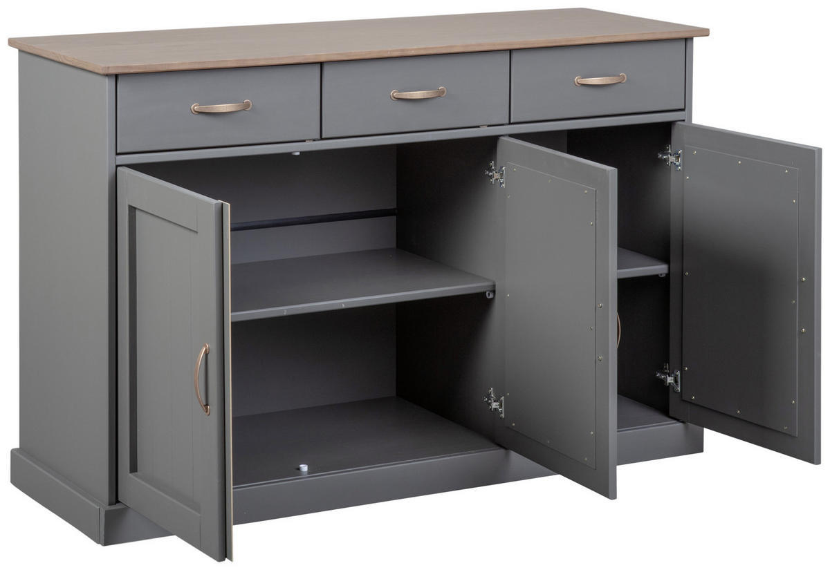 KOMMODE  in 131/86/45 cm  - Braun/Grau, KONVENTIONELL, Holz/Metall (131/86/45cm) - MID.YOU