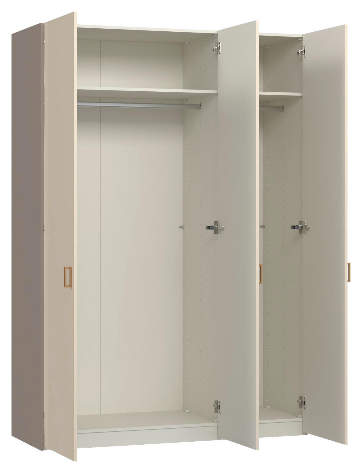 DREHTÜRENSCHRANK 152/220/59 cm,  in Creme, Hellbraun, 3-türig  - Hellbraun/Creme, Design, Glas/Holzwerkstoff (152/220/59cm) - Jutzler