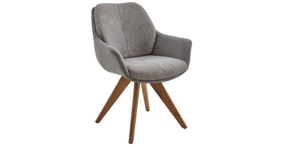 ARMLEHNSTUHL in Holz, Textil Grau, Eichefarben, Platinfarben - Platinfarben/Wildeiche, Design, Holz/Textil (62/83,5/65cm) - Valnatura