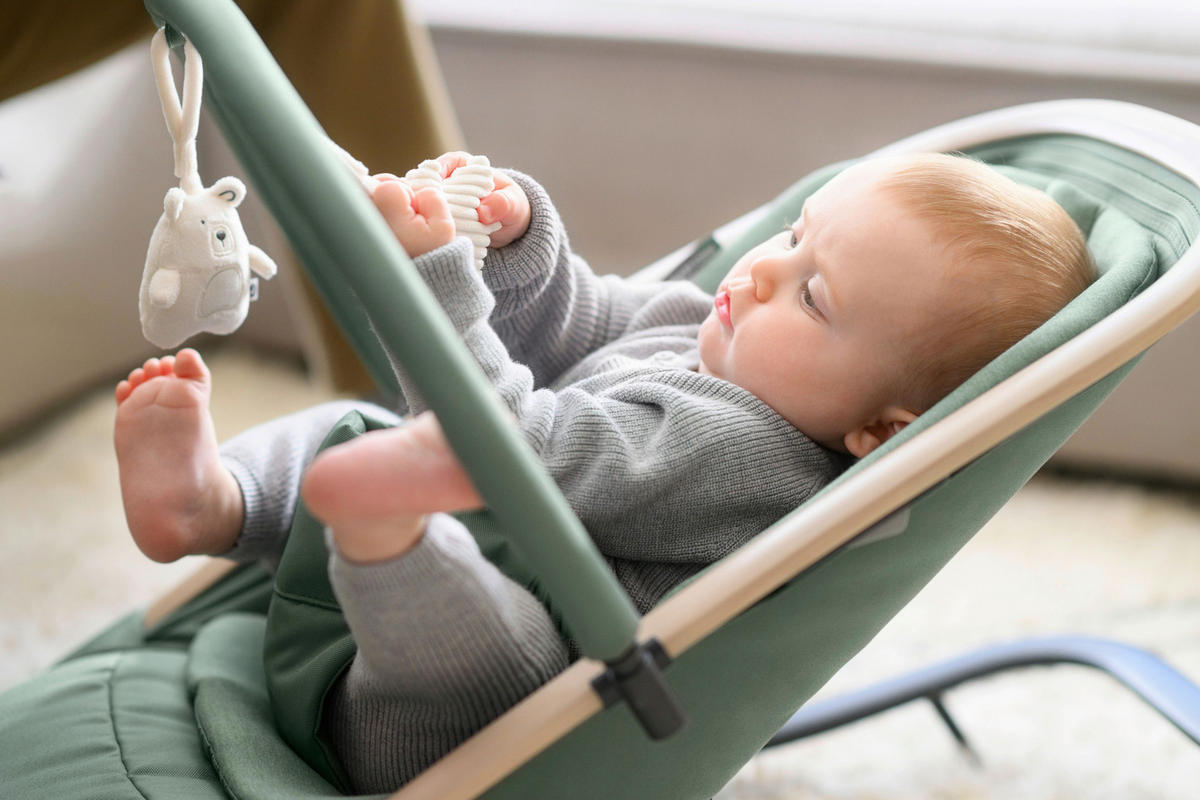 SCHAUKELWIPPE Kori Schwarz   - Dunkelgrün/Schwarz, Basics, Kunststoff/Textil (42,5/48/73,5cm) - Maxi-Cosi