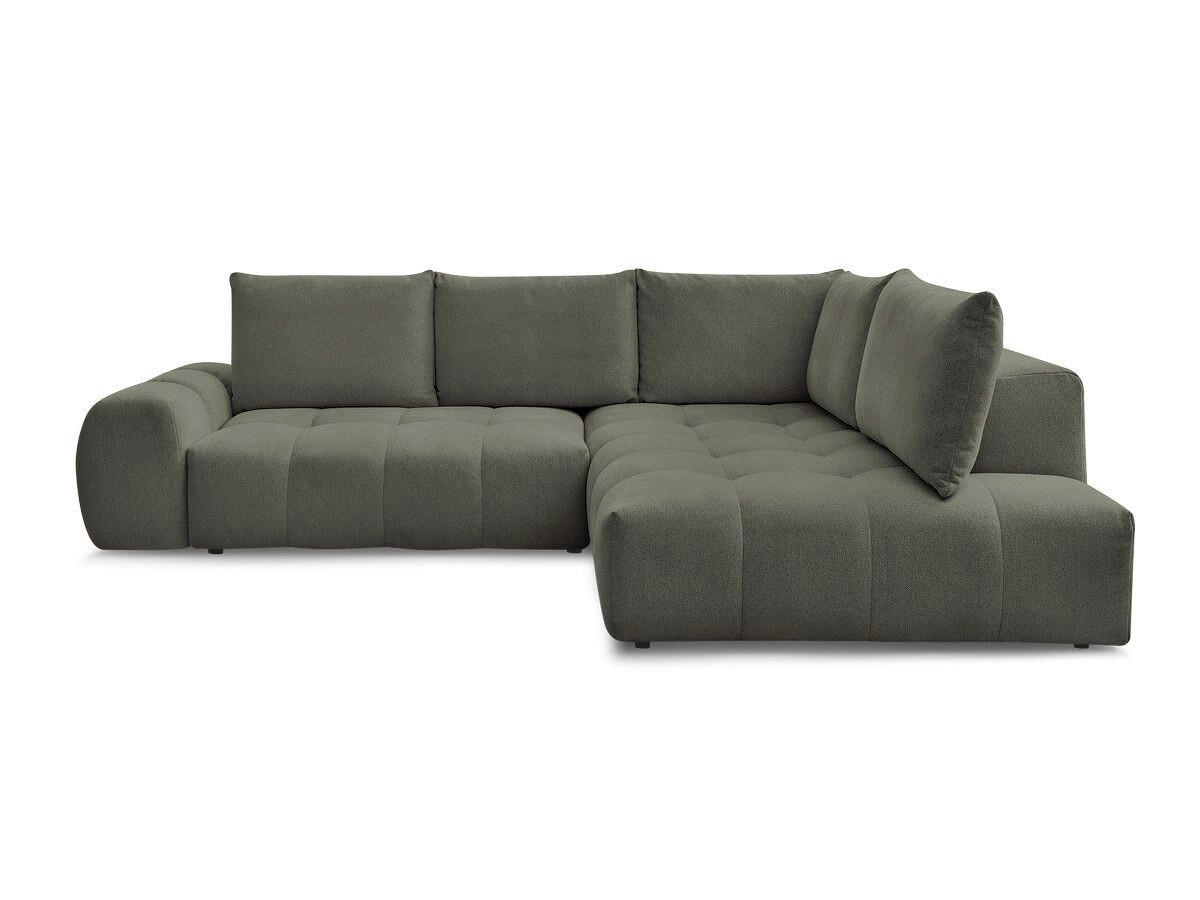 ECKSCHLAFSOFA EVEREST  mit Rücken echt, Armteil links, Armteil rechts Flachgewebe Grün  - Schwarz/Grün, MODERN, Kunststoff/Textil (320/212cm)