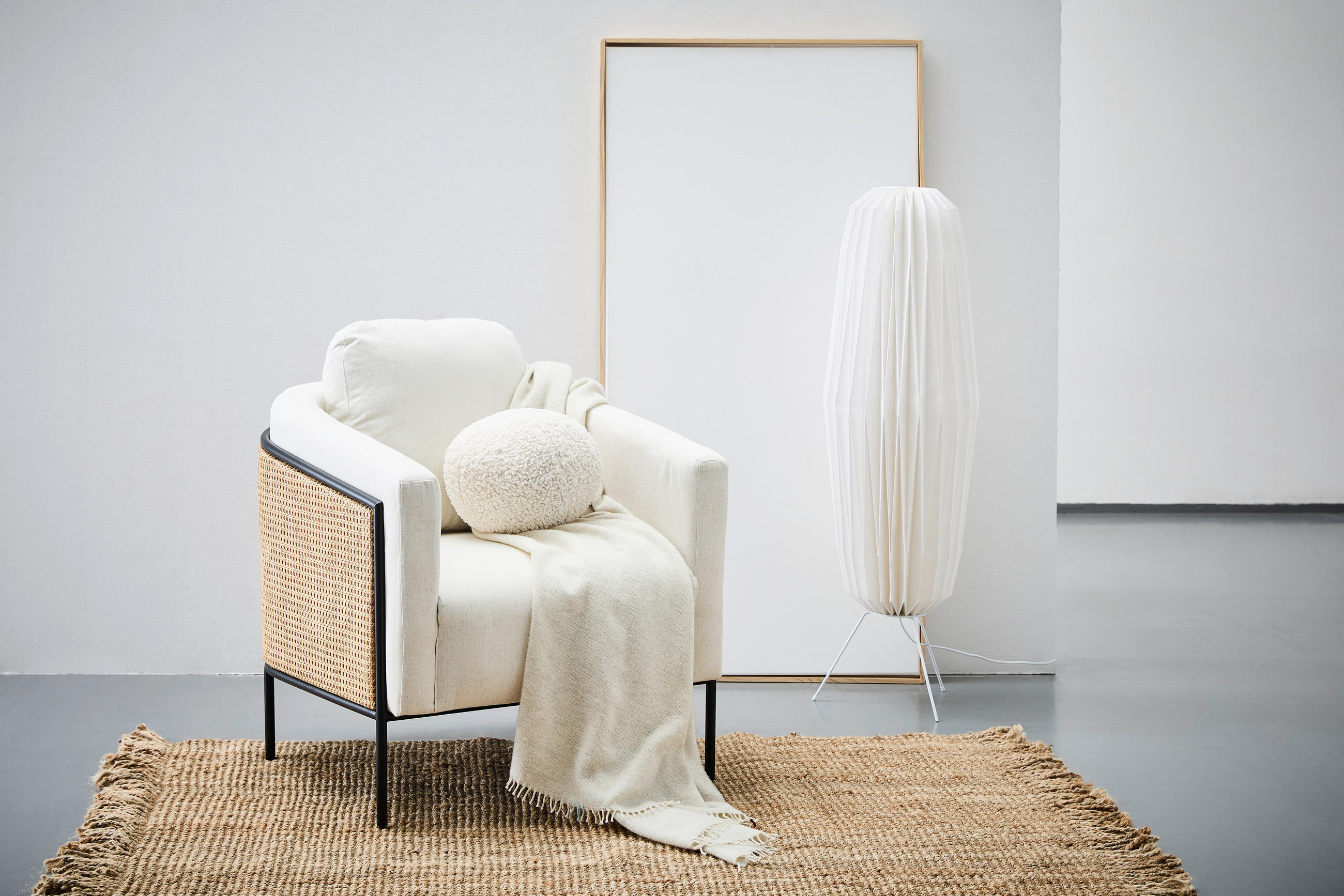 COCKTAILSESSEL Leinenoptik Creme    - Creme/Schwarz, Trend, Holz/Textil (73/85/80cm) - Livetastic