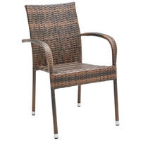 STOLICA VRTNA  sivo-smeđa  metal, plastika      - sivo-smeđa/tamno smeđa, Moderno, metal/plastika (64/87/56cm) - Ambia Garden