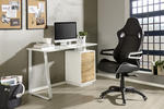 SCHREIBTISCH 140/44-60/76 cm  in Weiß, Eichefarben  - Eichefarben/Weiß, Design, Metall (140/44-60/76cm) - Xora