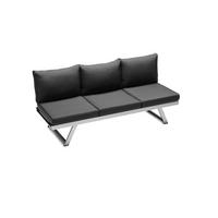 GARTENBANK Graphitfarben  - Graphitfarben/Grau, Basics, Textil/Metall (204/81/72cm) - Sieger