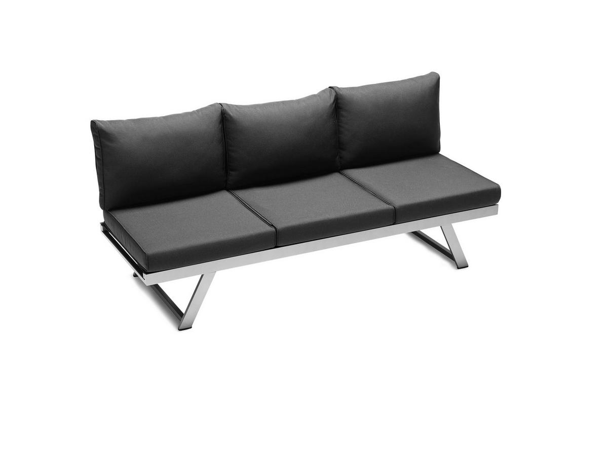 GARTENBANK Graphitfarben  - Graphitfarben/Grau, Basics, Textil/Metall (204/81/72cm) - Sieger