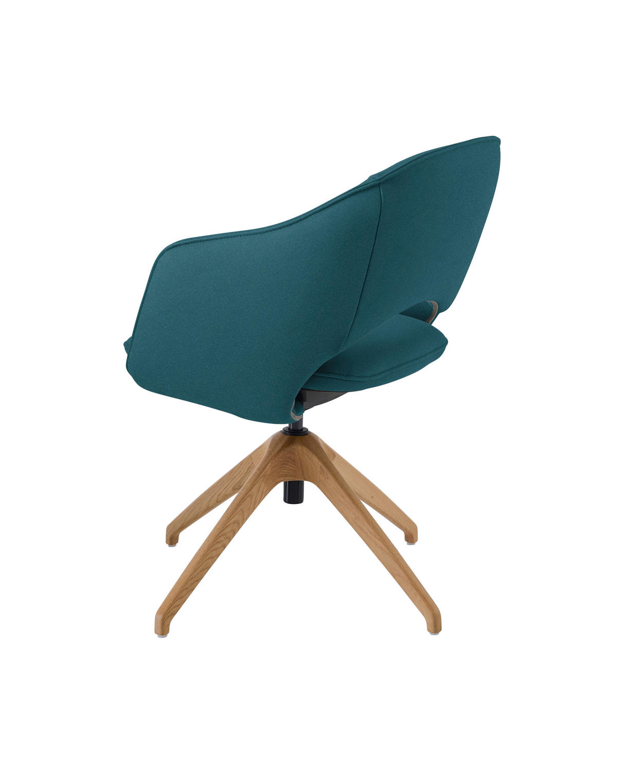 ARMLEHNSTUHL  in Echtleder naturbelassen  - Türkis/Wildeiche, Design, Leder/Holz (63/74-90/57-73cm) - Koinor