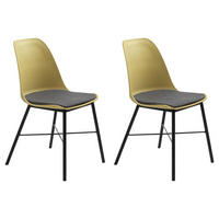 STUHL-SET 2 Stück  in matt  - Hellgelb/Schwarz, MODERN, Kunststoff/Textil (47/83/54cm) - Livetastic
