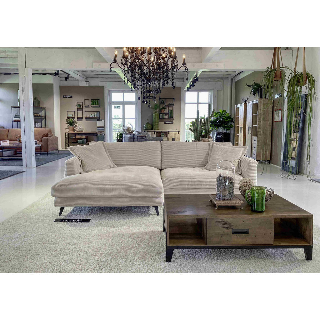Thumbnail - Landscape Ecksofa, Beige, Textil, 3-Sitzer, Füllung: Polyester, Ottomane links, L-Form, 270x140 cm, Made in EU, Rücken e...