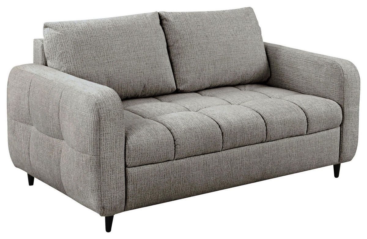 2-SITZER-SOFA Flachgewebe Dunkelgrau  - Dunkelgrau/Schwarz, MODERN, Holz/Textil (167/88/101cm) - Lomoco