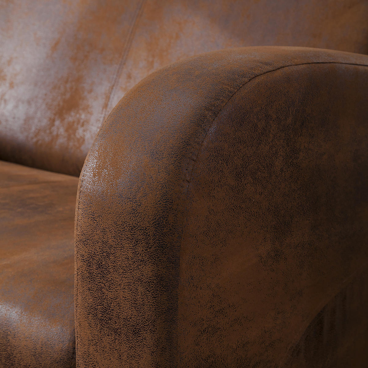 3-SITZER-SOFA in Lederlook Braun  - Dunkelbraun/Braun, Design, Textil (190/80/89cm) - Livetastic