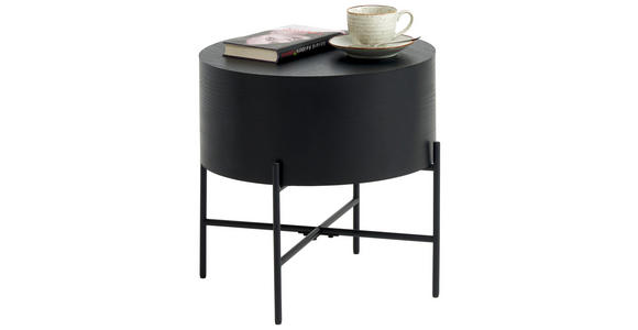 BEISTELLTISCH 45/45/45 cm Schwarz rund - Schwarz, MODERN, Holzwerkstoff/Metall (45/45/45cm) - Xora