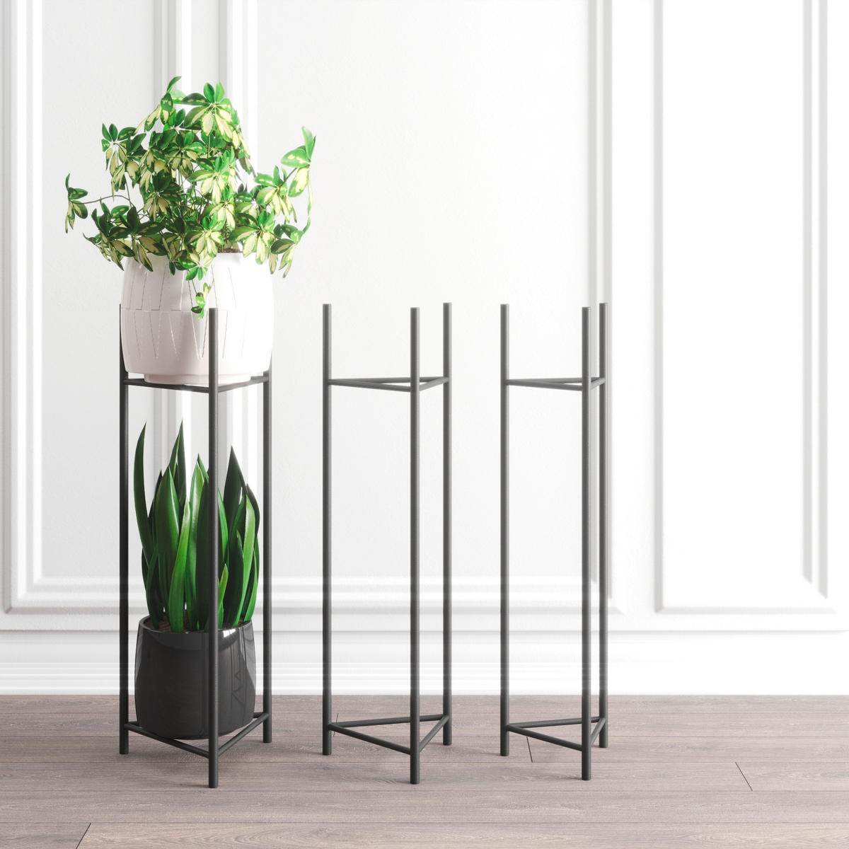 BLUMENSTÄNDER in Metall  - Schwarz, Basics, Metall (23/90/23cm)