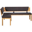 ECKBANK 171/248 cm Webstoff Schwarz, Eichefarben Eiche vollmassiv   - Eichefarben/Schwarz, KONVENTIONELL, Holz/Textil (171/248cm) - Linea Natura