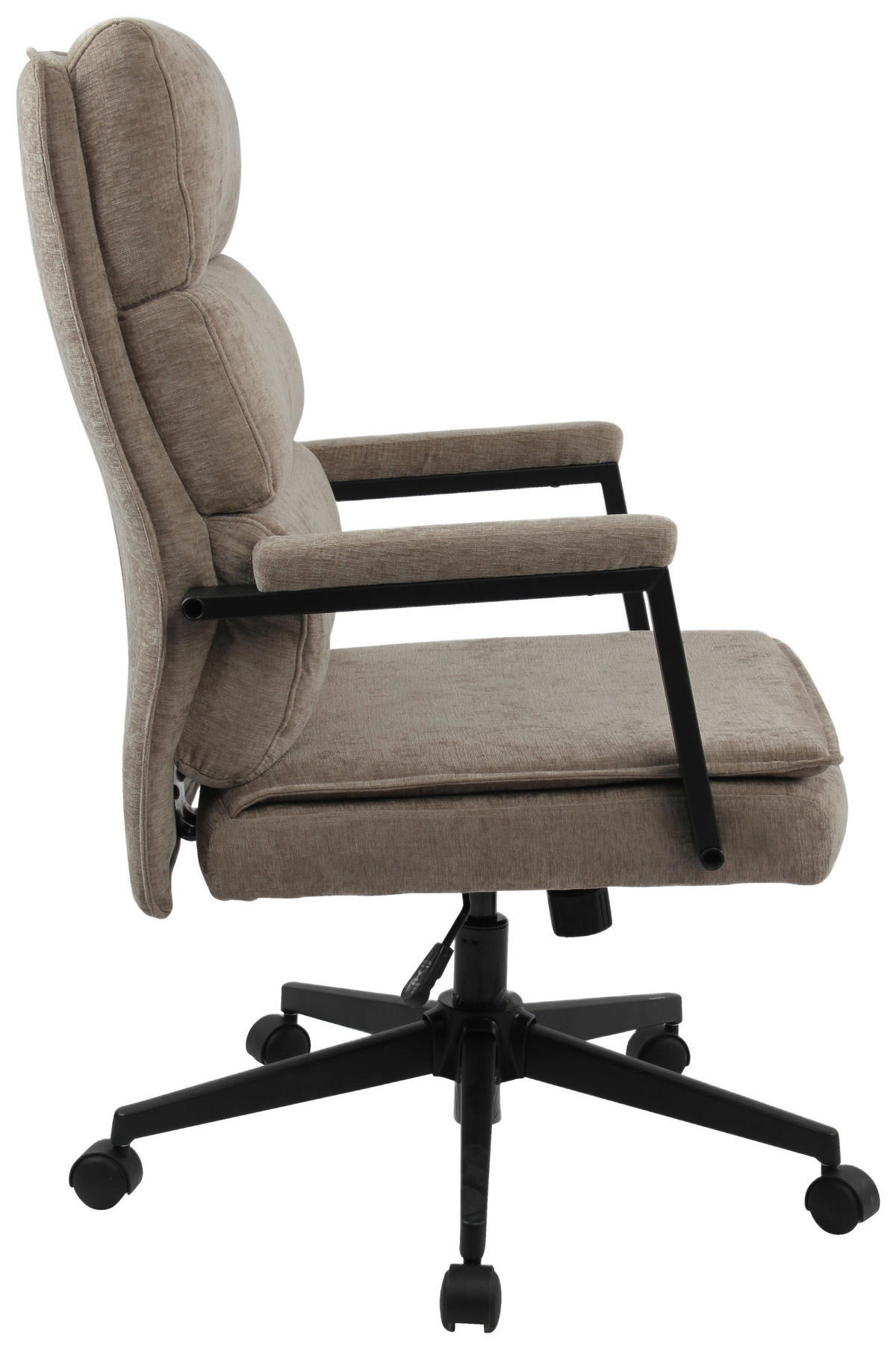 CHEFSESSEL Webstoff Beige  - Beige/Schwarz, MODERN, Kunststoff/Textil (58/110-120/62cm) - MID.YOU