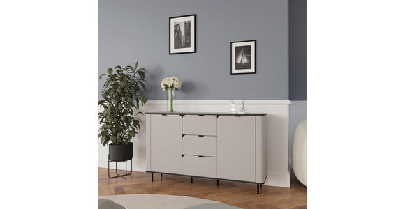 SIDEBOARD  in 136,8/82/35,2 cm  - Kaschmir/Schwarz, MODERN, Holzwerkstoff/Kunststoff (136,8/82/35,2cm) - Carryhome