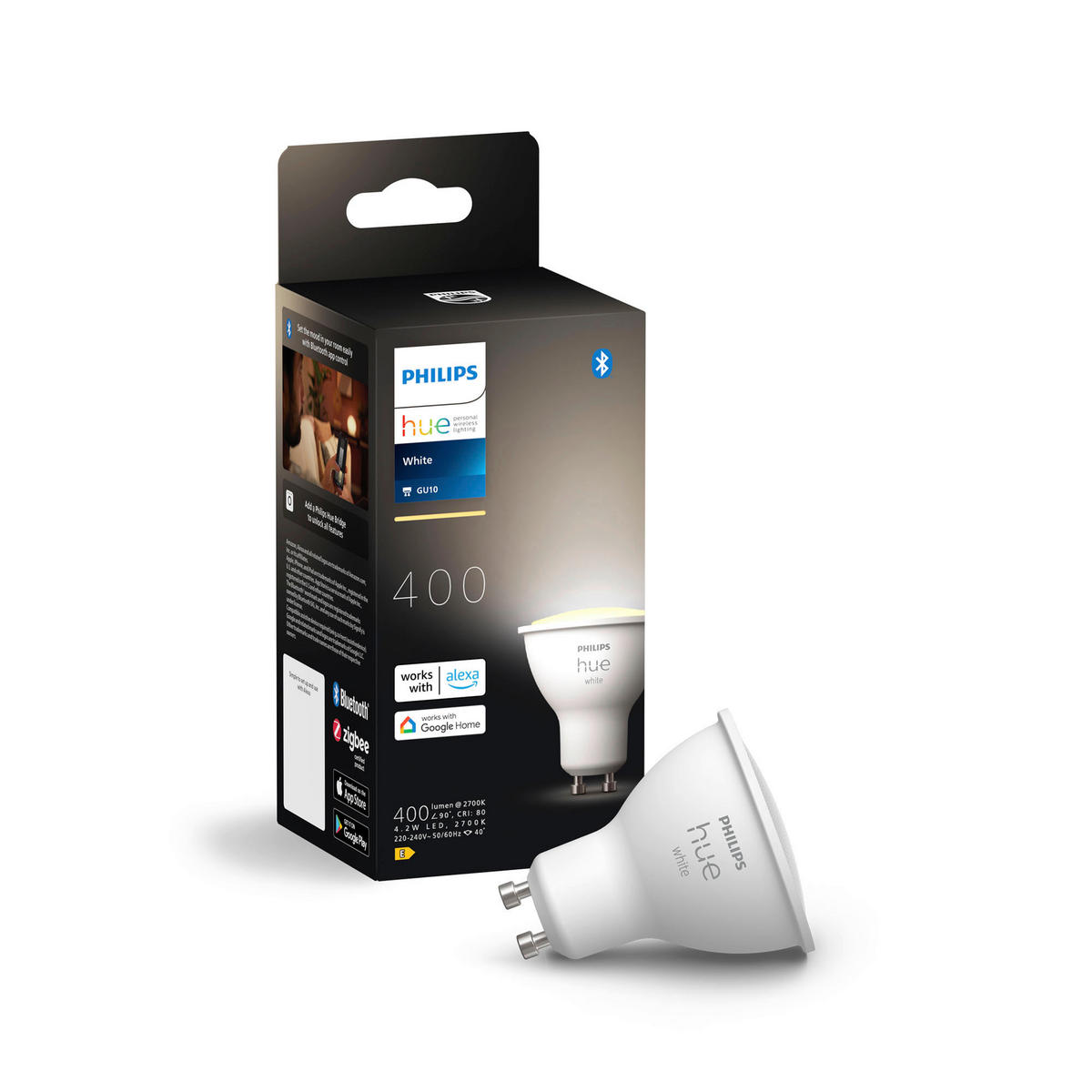 LED-LEUCHTMITTEL GU10 4.2 W 400 lm  - Weiß, Basics, Kunststoff (5,7/5/5cm) - Philips HUE