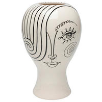 VÁZA, keramika, 30 cm - černá/vysoce lesklá bílá, Konvenční, keramika (19/30/19cm) - Kare-Design