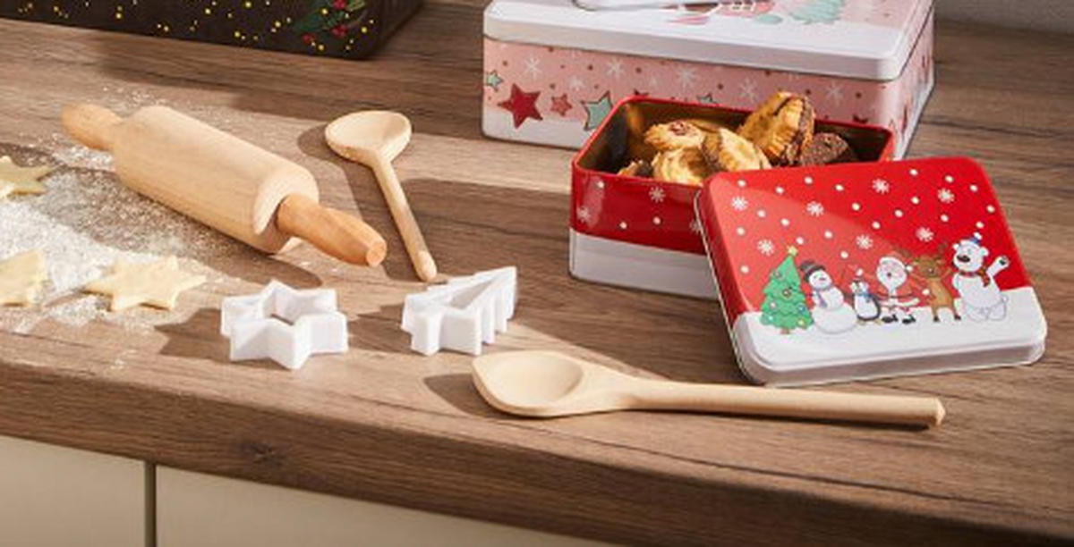 KINDERBACKSET - Buchefarben, Basics, Holz (20/6,5/30cm) - X-Mas
