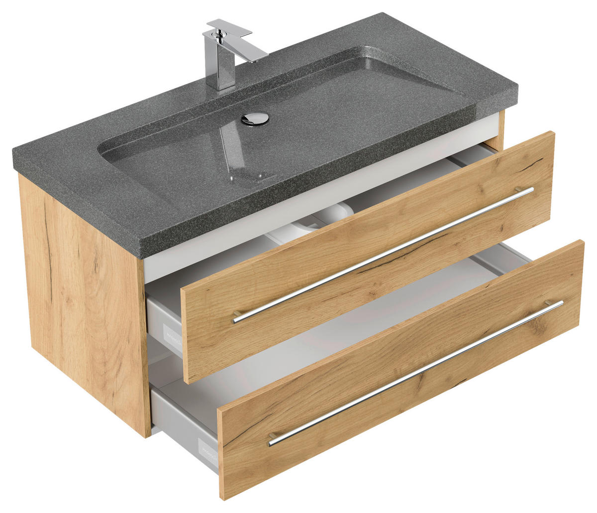 WASCHTISCHKOMBI 100 cm  - Eichefarben, Basics, Holzwerkstoff/Stein (100cm) - MID.YOU