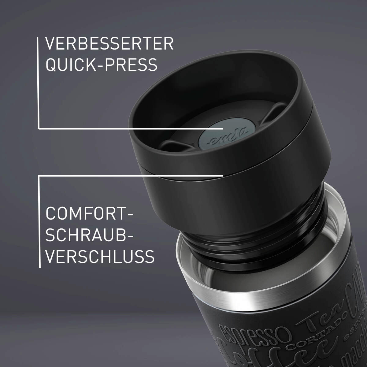 THERMOBECHER TRAVEL MUG 0,36 L  - Basics, Kunststoff/Metall (0,36l) - Emsa
