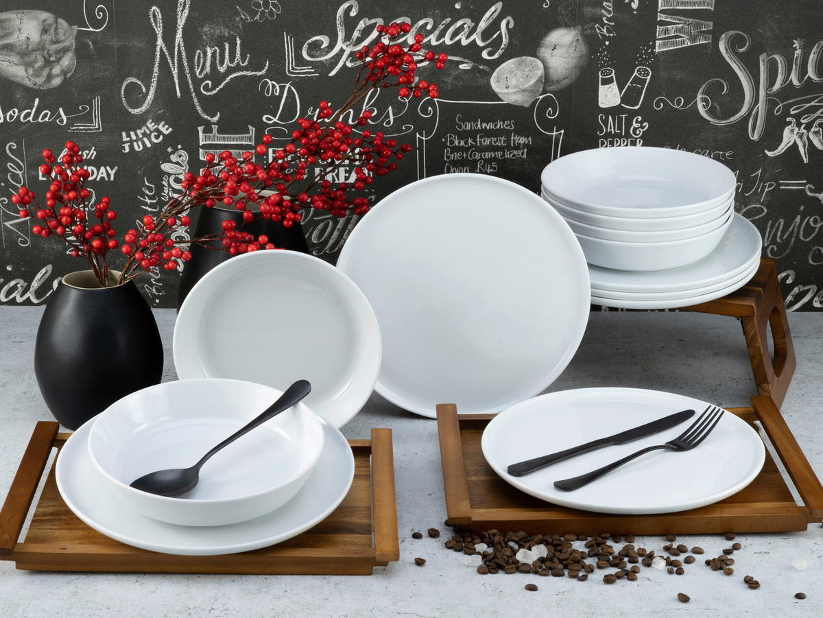 JÍDELNÍ SOUPRAVA, porcelán - bílá, Basics, keramika (29/25/30cm) - Creatable