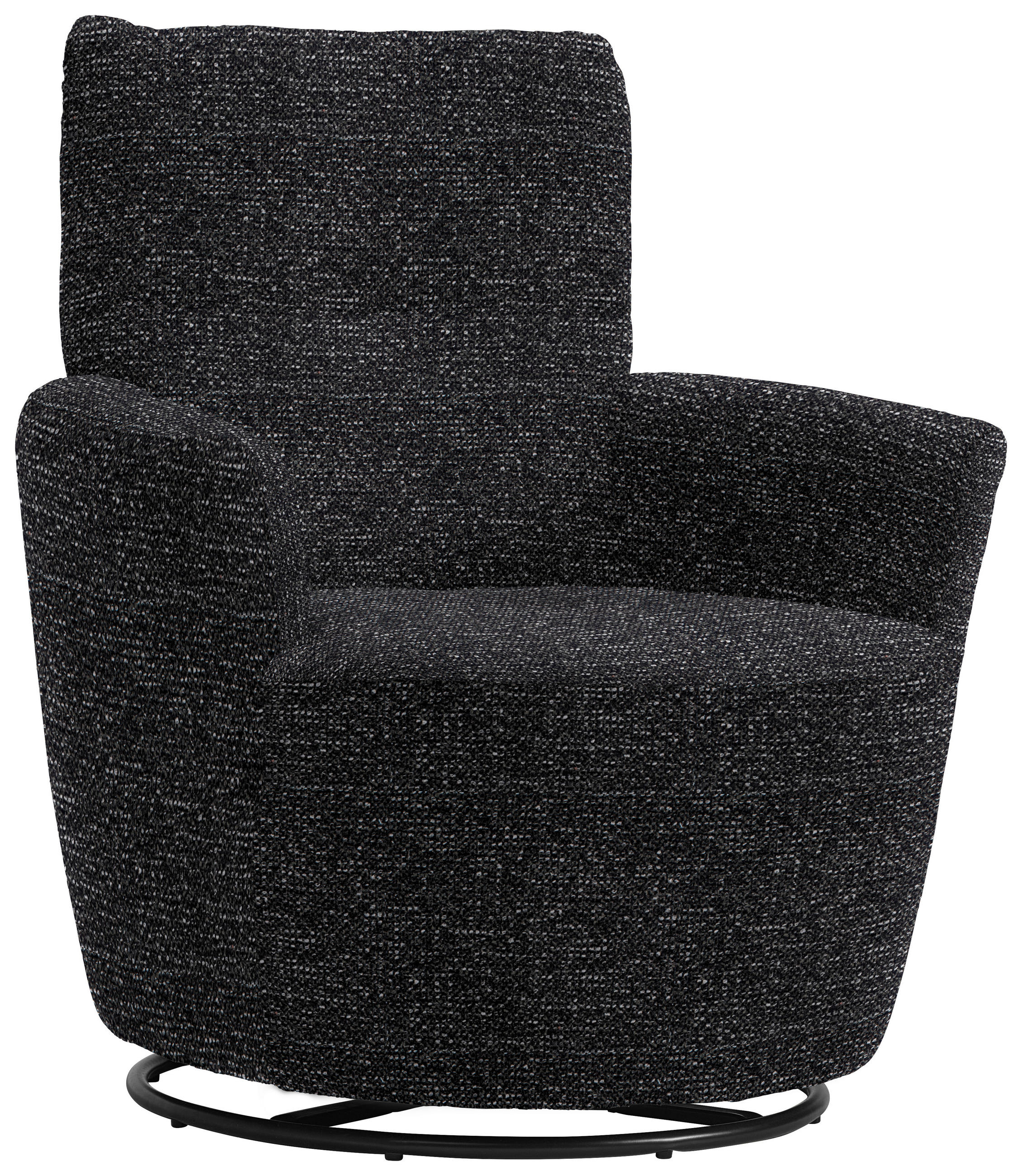SESSEL in Chenille, Flachgewebe Schwarz  - Schwarz, Design, Textil/Metall (81/92/84cm) - Xora