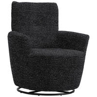 SESSEL in Chenille, Flachgewebe Schwarz  - Schwarz, Design, Textil/Metall (81/92/84cm) - Xora