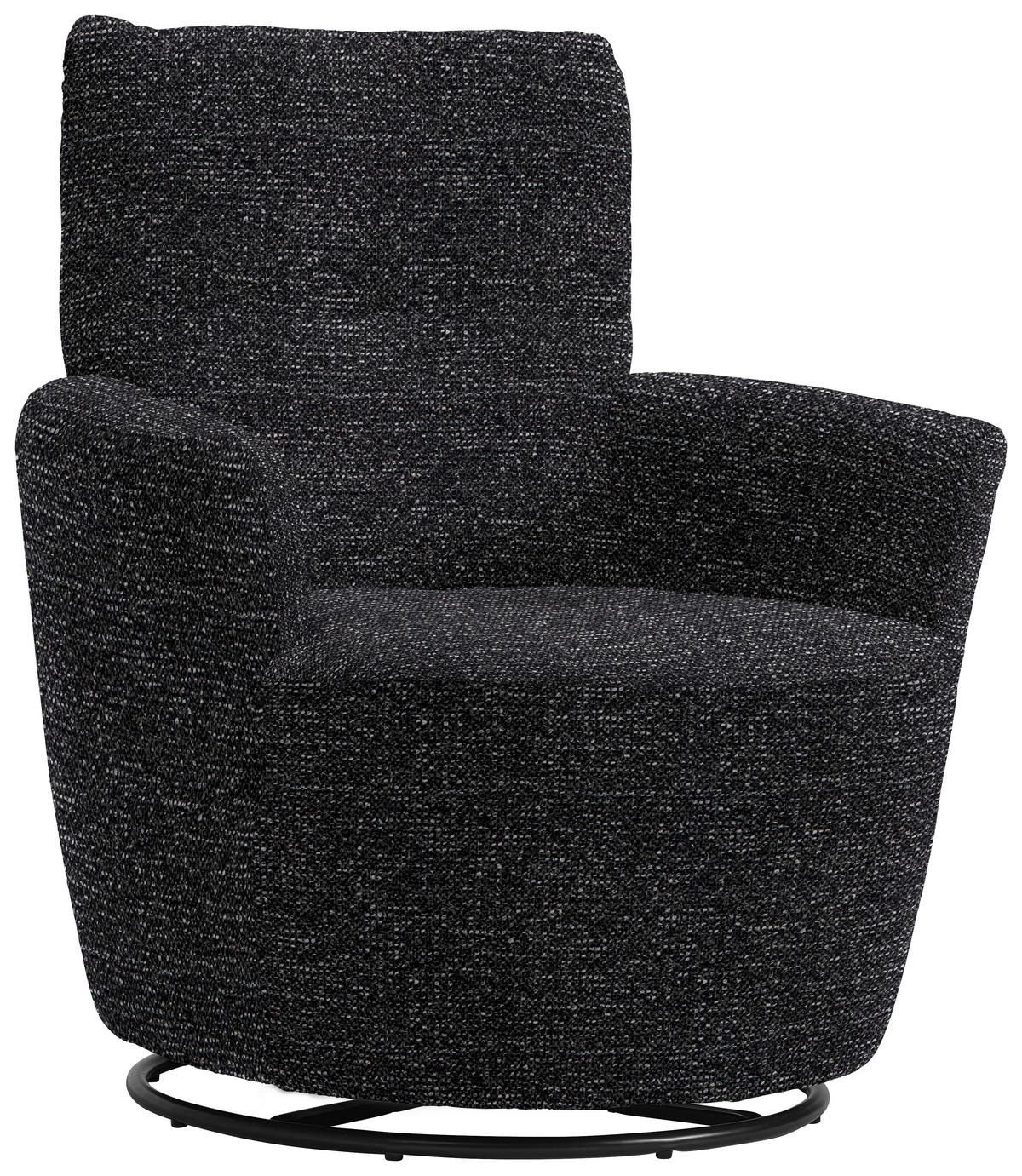SESSEL in Chenille, Flachgewebe Schwarz  - Schwarz, Design, Textil/Metall (81/92/84cm) - Xora