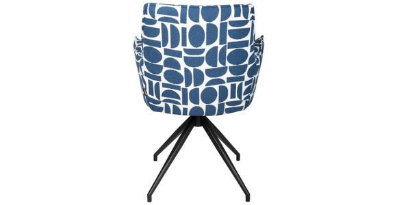 ARMLEHNSTUHL in Eisen Jacquard - Blau/Schwarz, Design, Textil/Metall (59/89,5/63cm) - Novel