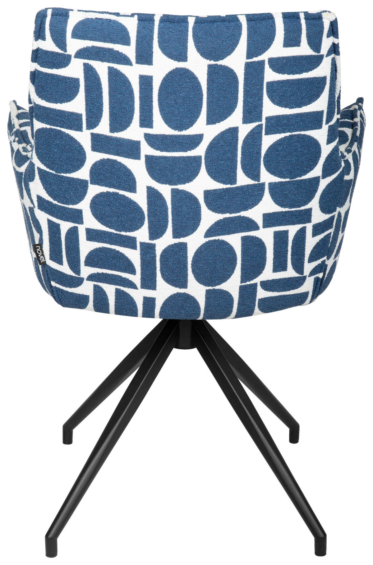 ARMLEHNSTUHL  in Eisen Jacquard  - Blau/Schwarz, Design, Textil/Metall (59/89,5/63cm) - Novel