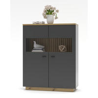 HIGHBOARD  in 110/137/40 cm  - Schwarz/Graphitfarben, Design, Holzwerkstoff/Metall (110/137/40cm) - MID.YOU