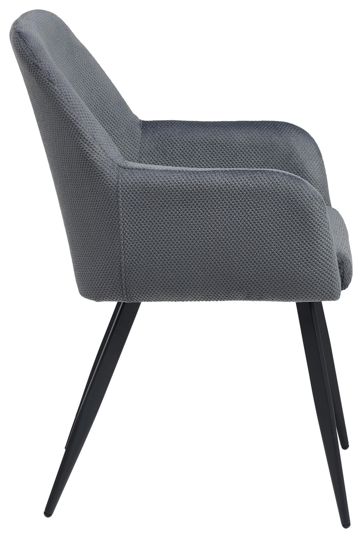 ARMLEHNSTUHL  in Eisen Webstoff  - Schwarz/Grau, LIFESTYLE, Textil/Metall (56/87/60cm) - MID.YOU