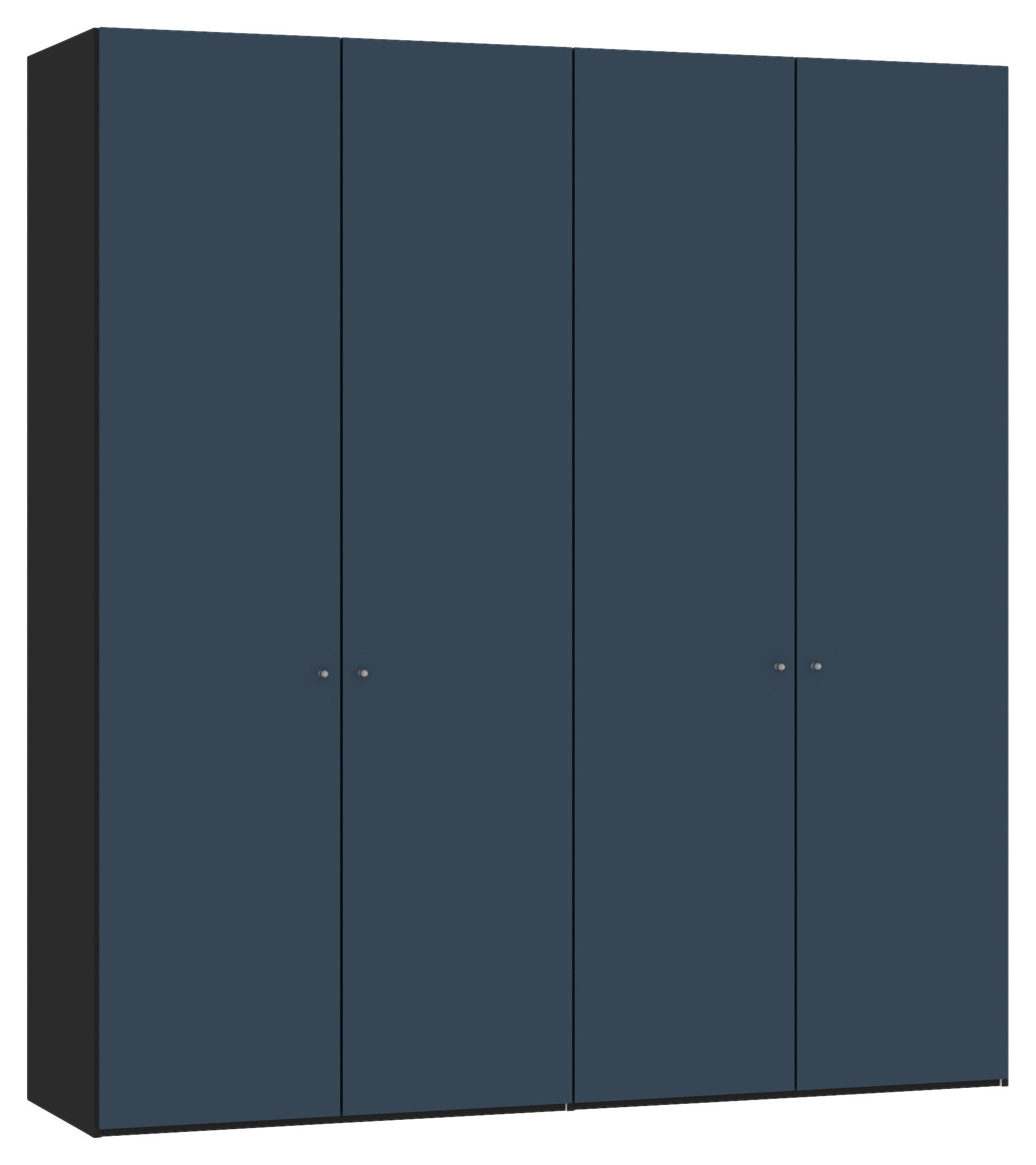 DREHTÜRENSCHRANK  in Schwarz, Blaugrau  - Silberfarben/Blaugrau, Design, Glas/Holzwerkstoff (203/220/59cm) - Jutzler