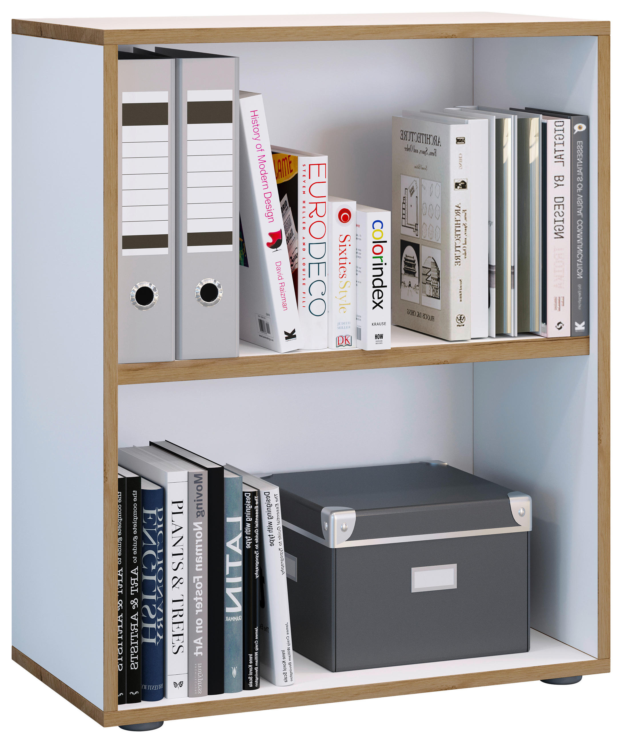 AKTENREGAL 60/74/33 cm - Honigeiche/Weiss, Design, Holzwerkstoff/Kunststoff (60/74/33cm) - MID.YOU