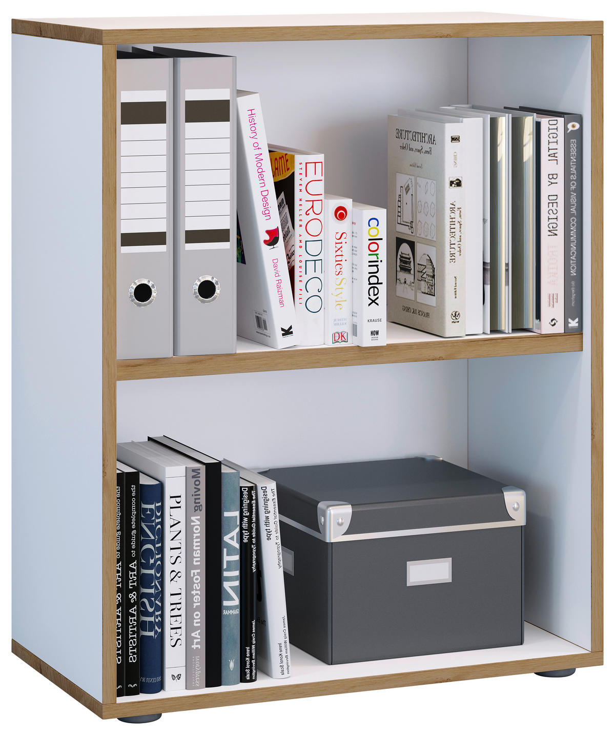 AKTENREGAL 60/74/33 cm  - Honigeiche/Weiss, Design, Holzwerkstoff/Kunststoff (60/74/33cm) - MID.YOU
