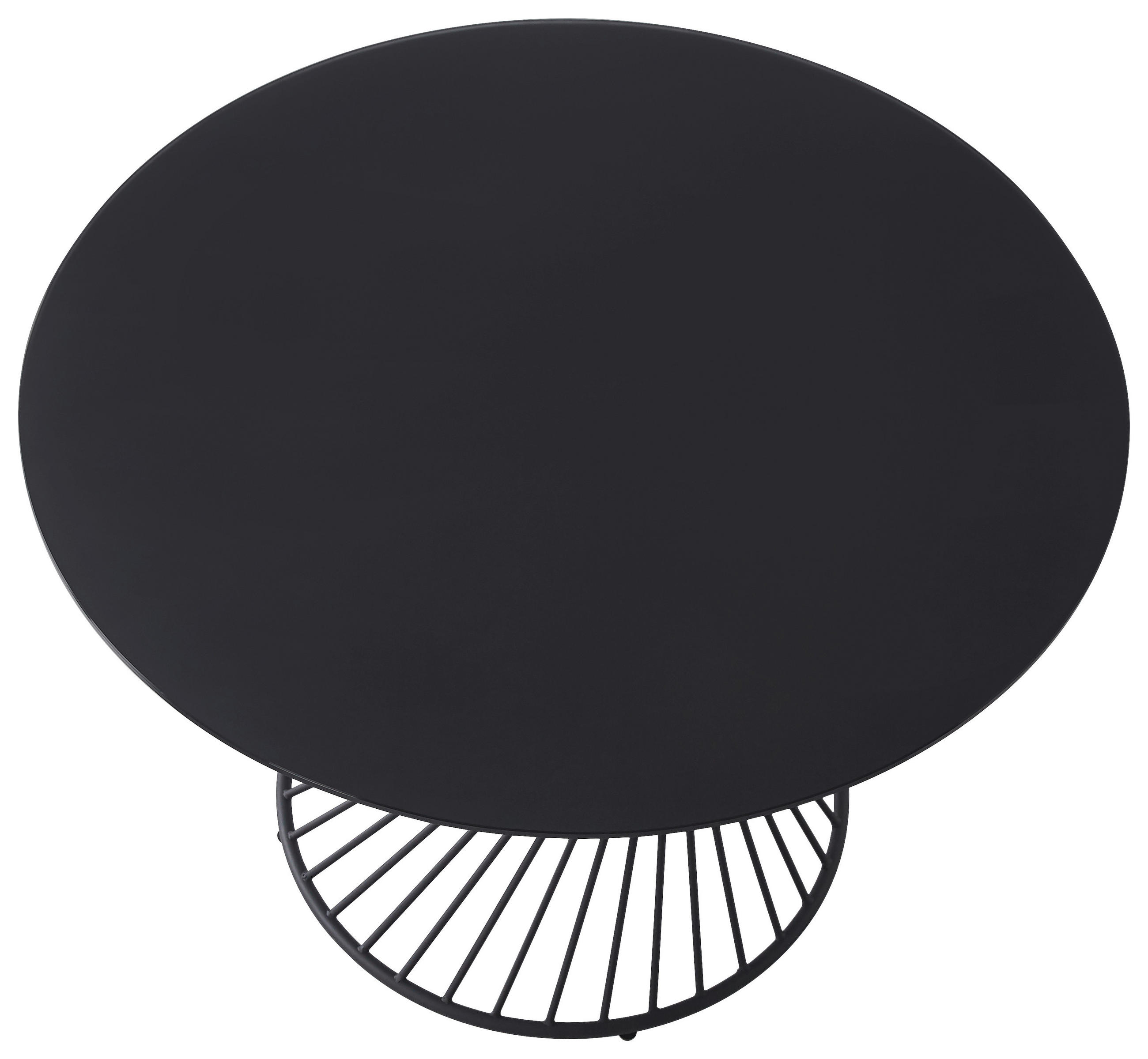 COUCHTISCH ESG 80/80/43 cm rund Schwarz  - Schwarz, Design, Glas/Metall (80/80/43cm) - Ambia Home