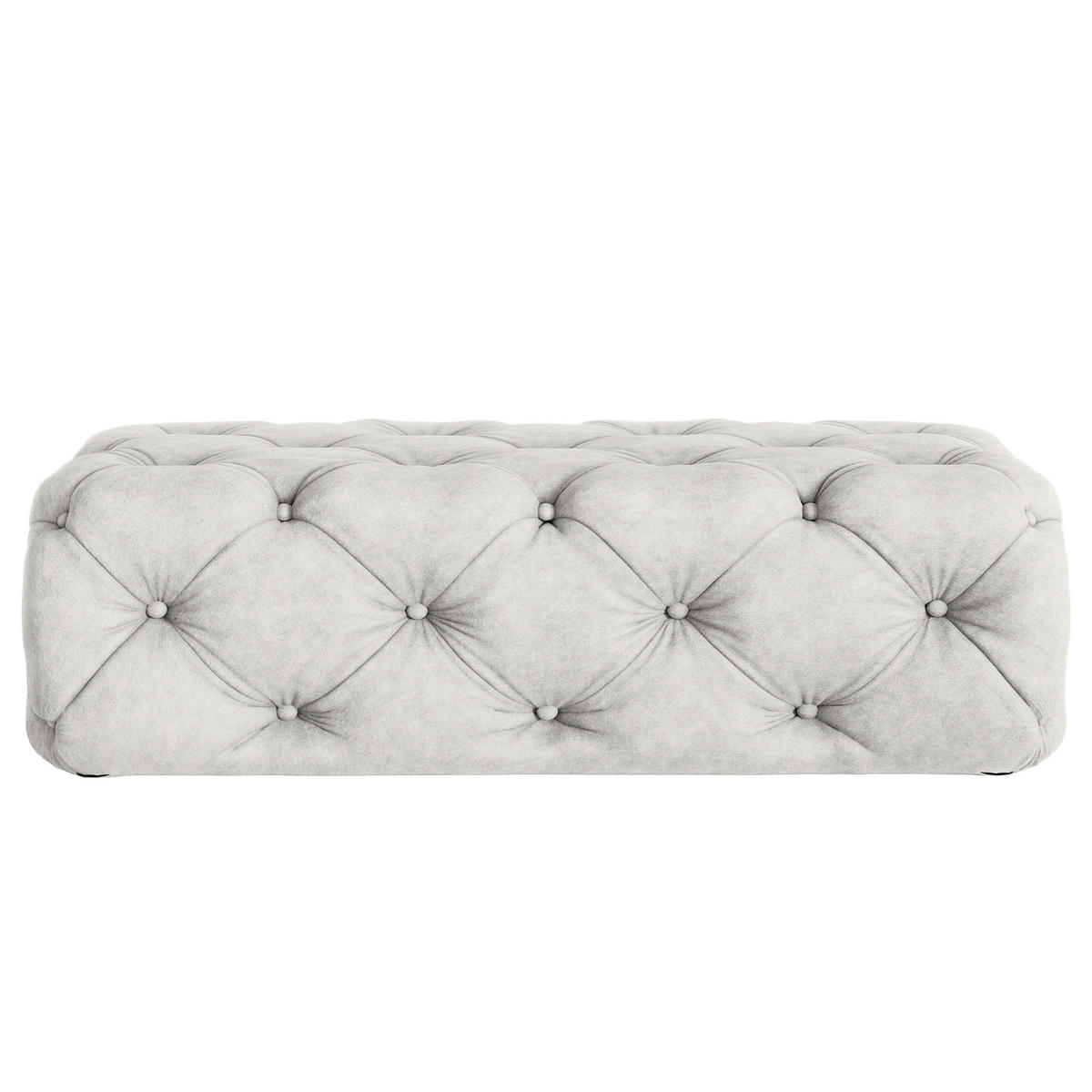 HOCKER Textil Hellgrau  - Hellgrau/Schwarz, Design, Kunststoff/Textil (130/39/65cm) - P & B