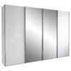 SCHWEBETÜRENSCHRANK in Weiss  - Chromfarben/Weiss, Konventionell, Glas/Holzwerkstoff (300/217/67cm) - Dieter Knoll