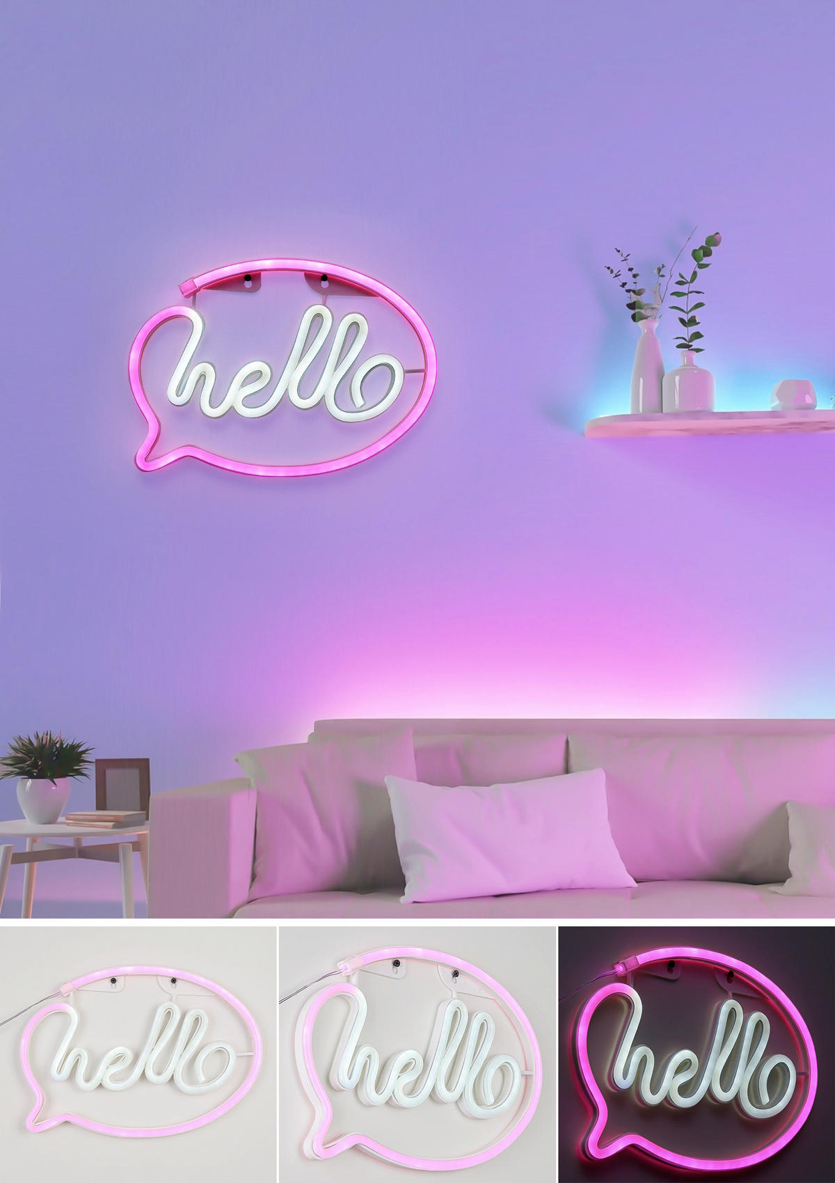LED FALILÁMPA - áttetsző/fehér, Trend, műanyag (29,7/21/1,7cm) - Boxxx