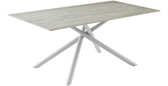 ESSTISCH 180/90/76 cm  Metall, Stein rechteckig Beige  - Beige, Design, Stein/Metall (180/90/76cm) - Carryhome