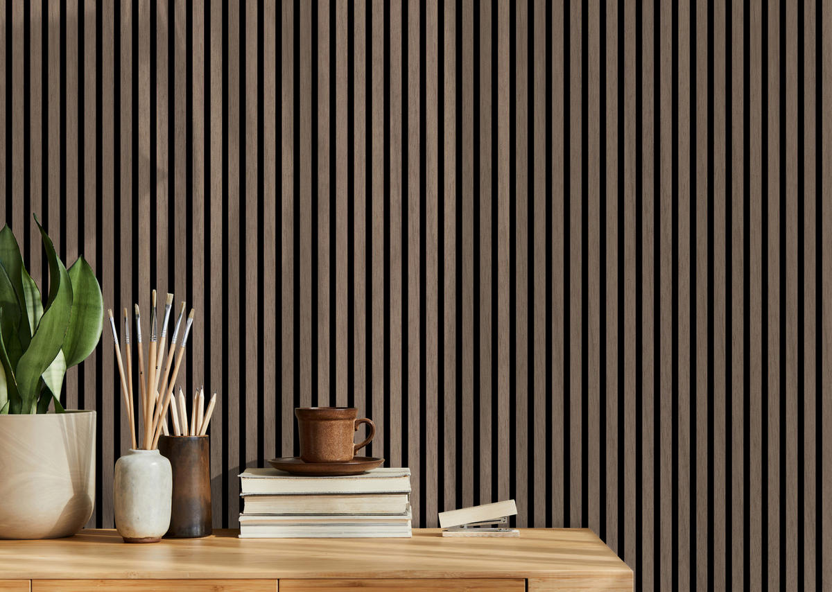 AKUSTIKPANEEL Walnuss furniert 57.25/1.9/240 cm  - Walnussfarben, KONVENTIONELL, Holzwerkstoff/Textil (57.25/1.9/240cm)