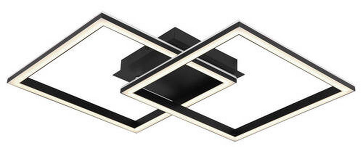 PLAFONIERĂ CU LED - opal/negru, Design, plastic/metal (44/29,4/7,7cm) - Globo