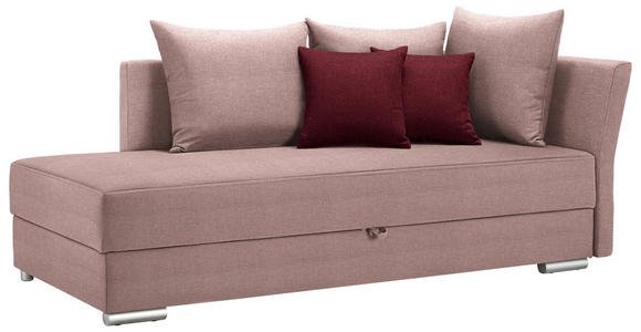 LIEGE in Webstoff Rosa - Chromfarben/Bordeaux, Design, Kunststoff/Textil (220/93/100cm) - Xora